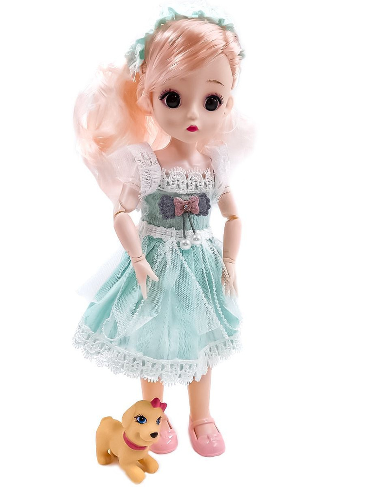 Коллекционная шарнирная кукла с питомцем, 30 см #1