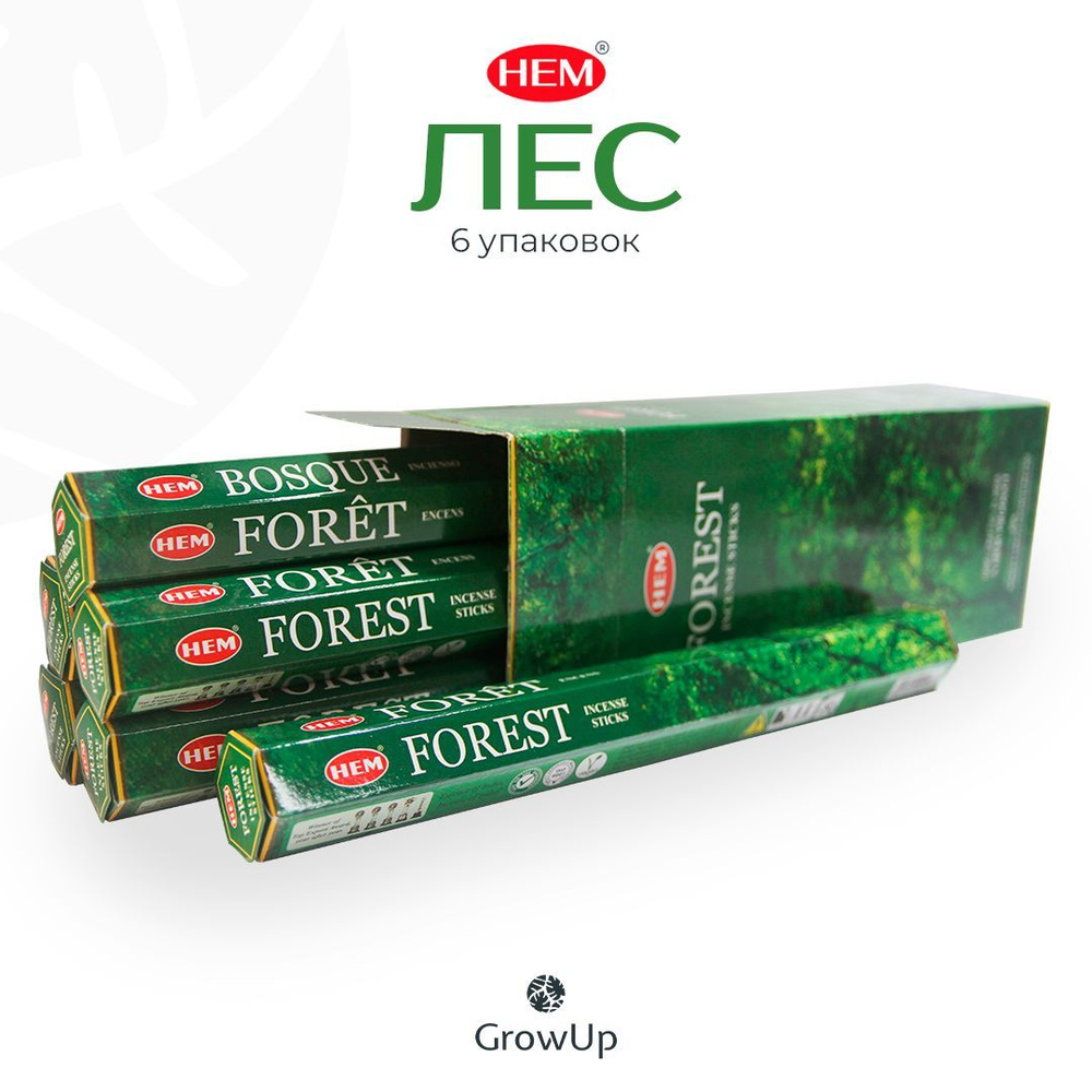 HEM Лес - 6 упаковок по 20 шт - ароматические благовония, палочки, Forest - Hexa ХЕМ  #1