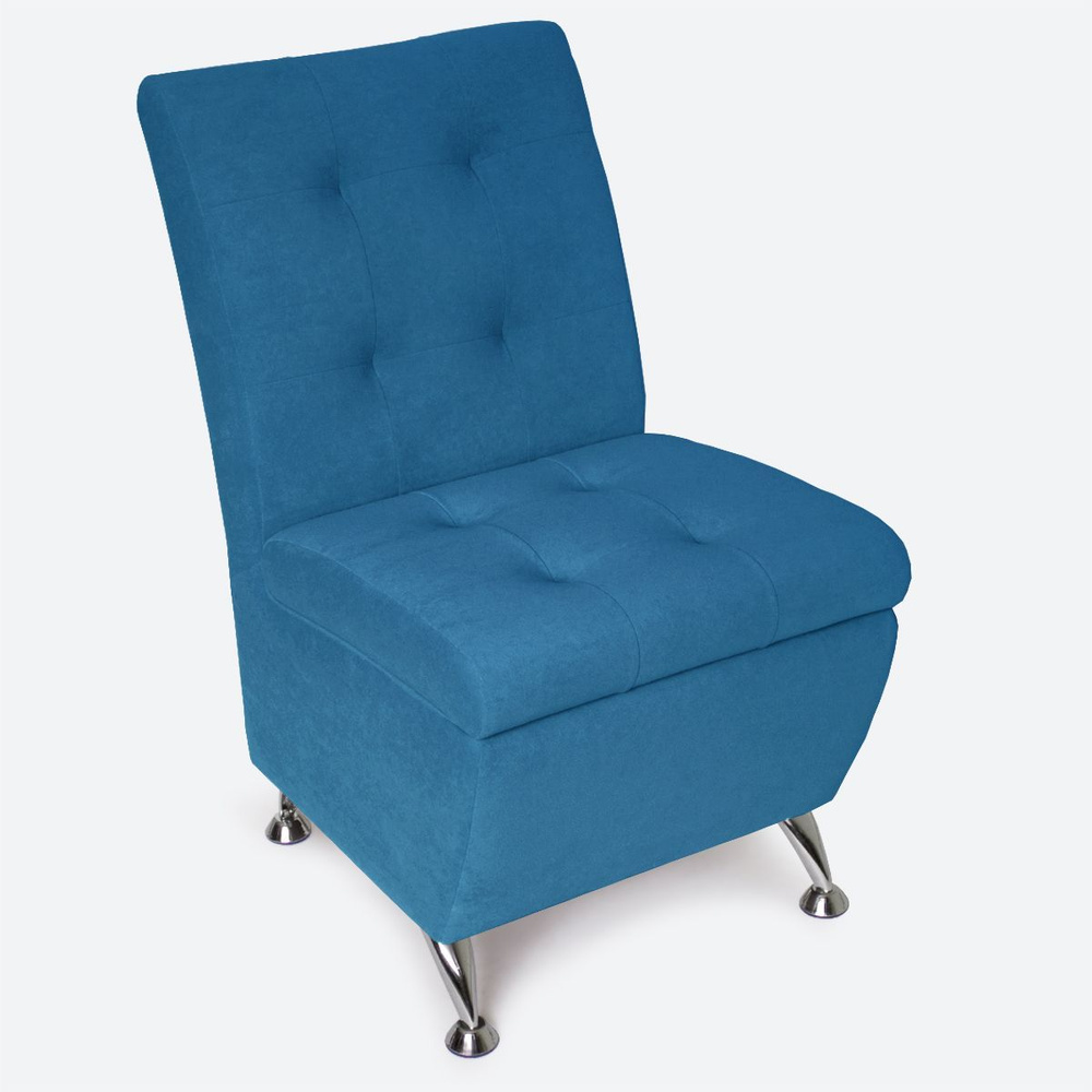 Кресло с ящиком Студия-Ф - Форма. 50х66х86 см, с декоративной прошивкой, без подлокотников, велюр Dream #1