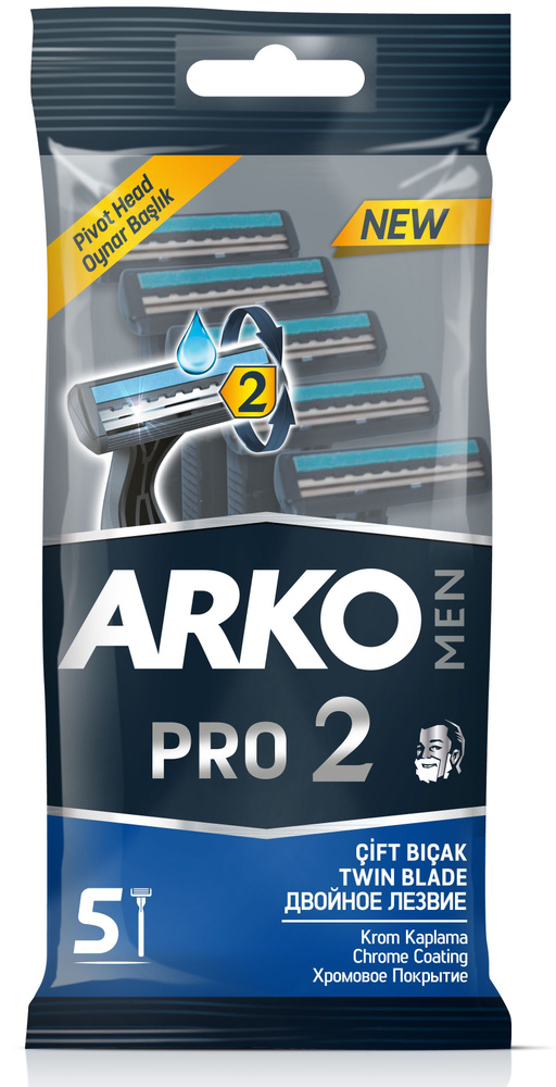 Бритвенный станок ARKO Men T2 PRO, двойное лезвие, 5 шт #1