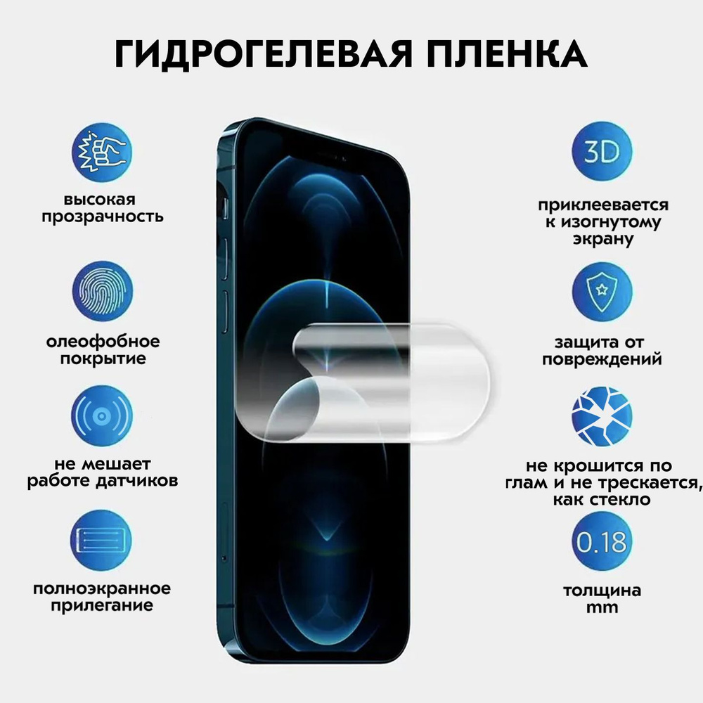 Гидрогелевая защитная плёнка (не стекло) iPhone 13 Pro Max / 14 Plus  #1