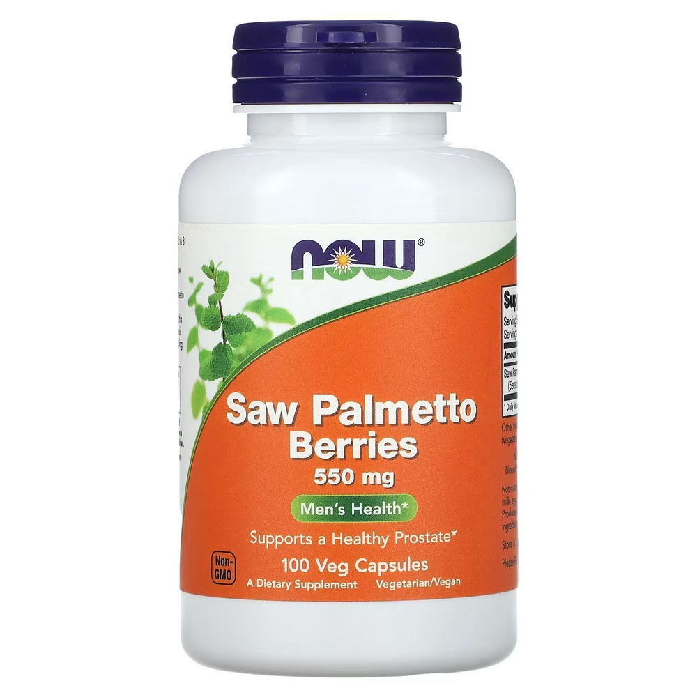 Со пальметто NOW Saw Palmetto 550 мг, 100 растительных капсул #1