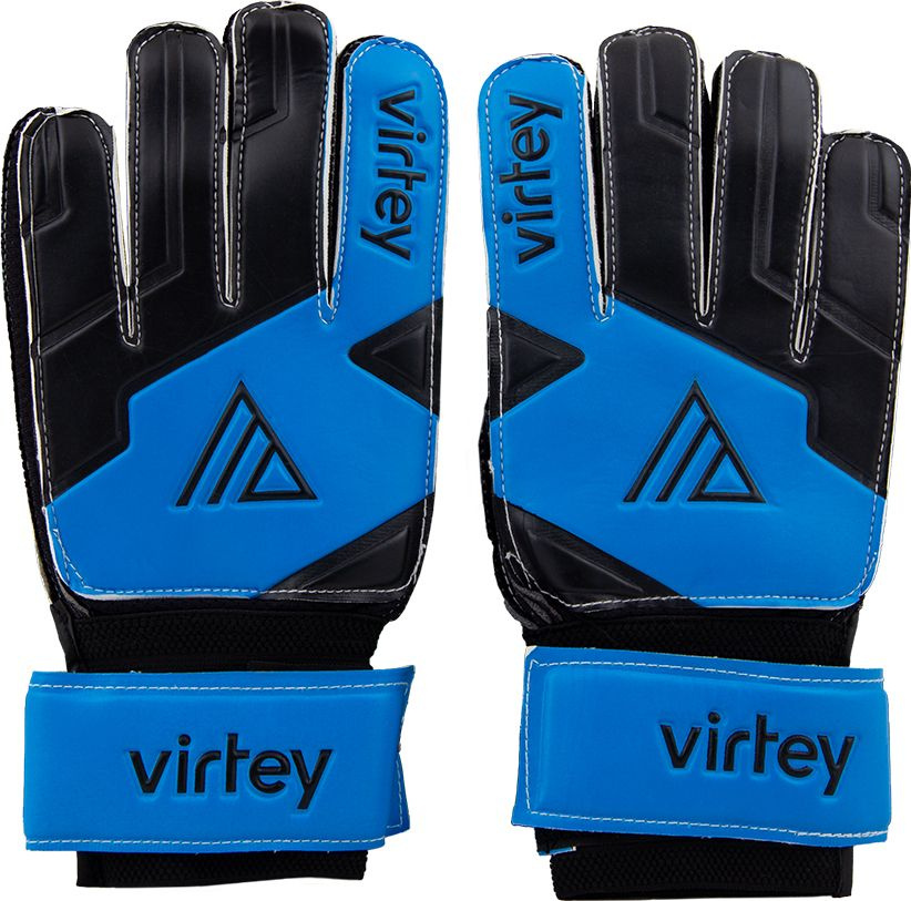 Вратарские перчатки Virtey / Виртей FG04 манжета на липучке, латекс черно-синий, размер 10 / футбольная #1