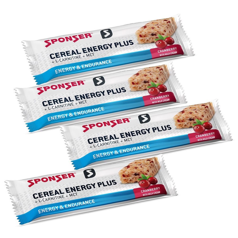 SPONSER Энергетический батончик CEREAL ENERGY PLUS, Клюква (4x40г) #1