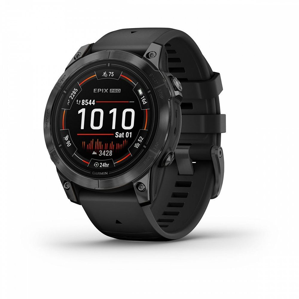 Часы Garmin Epix Pro (Gen 2) серый с черным силиконовым ремешком (47 мм) 010-02803-01  #1