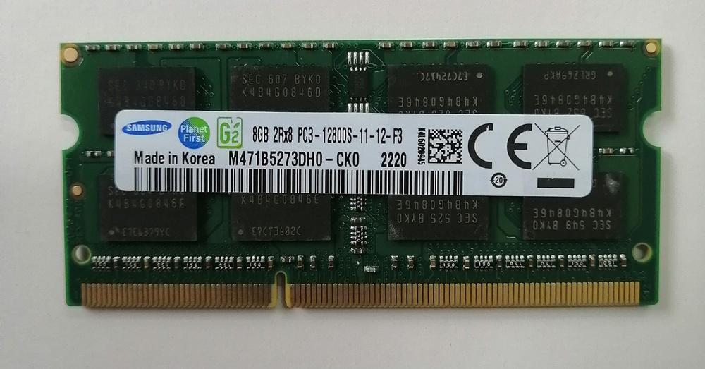 DDR3 Оперативная память SODIMM SАМSUNG M471B5273DH0-CK0 8Гб 1600MHz 1x8 ГБ (M471B5273DH0-CK0)  #1