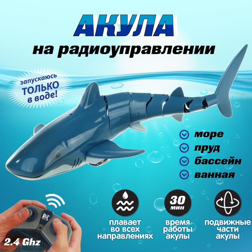 Радиоуправляемый робот Акула, Veld Co / Детская водная игрушка на пульте  управления / Плавает в воде - купить с доставкой по выгодным ценам в  интернет-магазине OZON (1032442432)