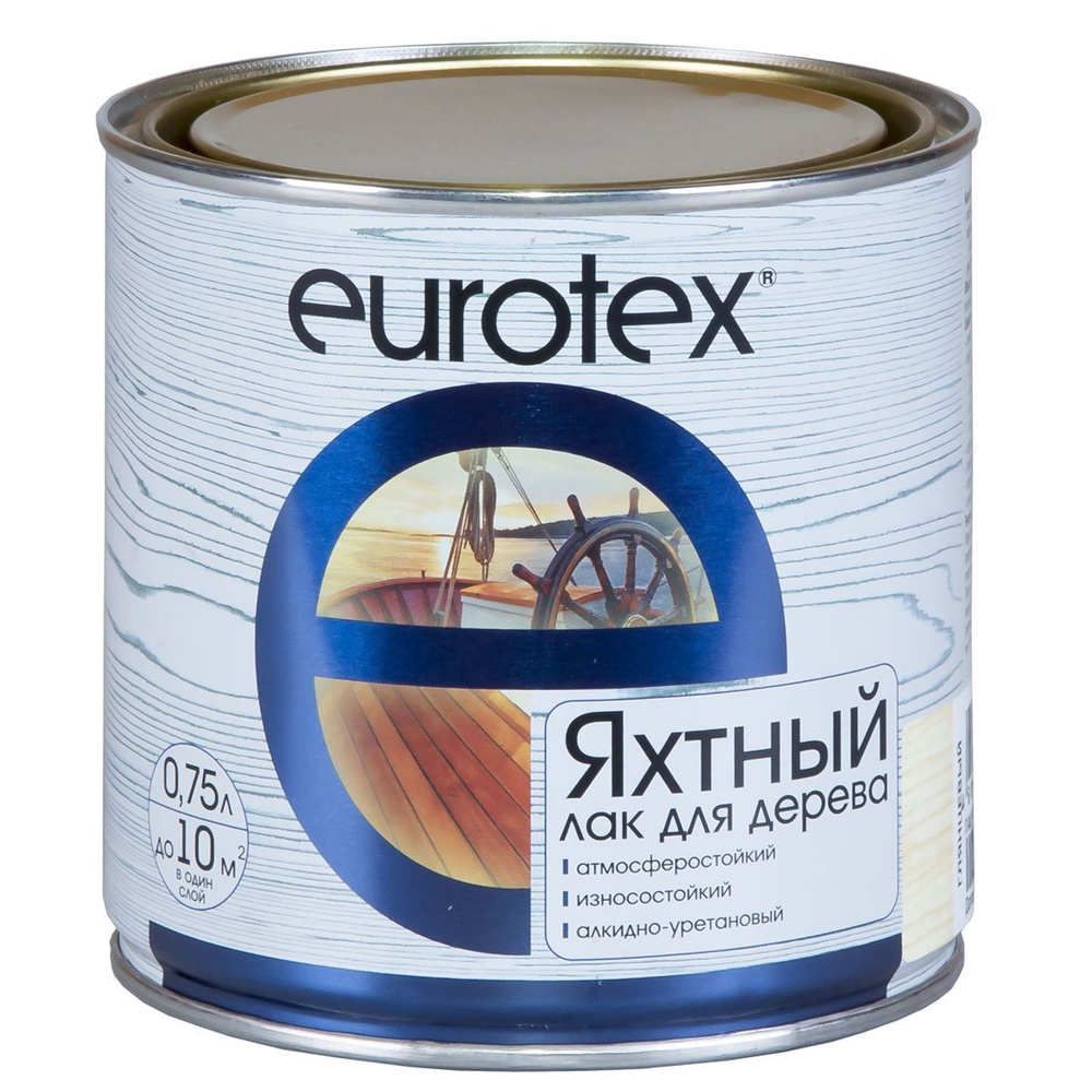 РОГНЕДА EUROTEX ЛАК ЯХТНЫЙ алкидно-уретановый, бесцветный, п/мат (0,75л)  #1