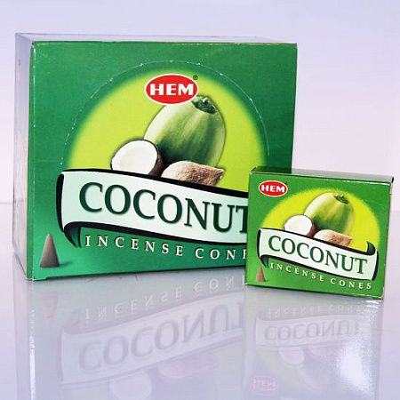 Благовония конусы HEM Coconut Кокос уп-12шт #1