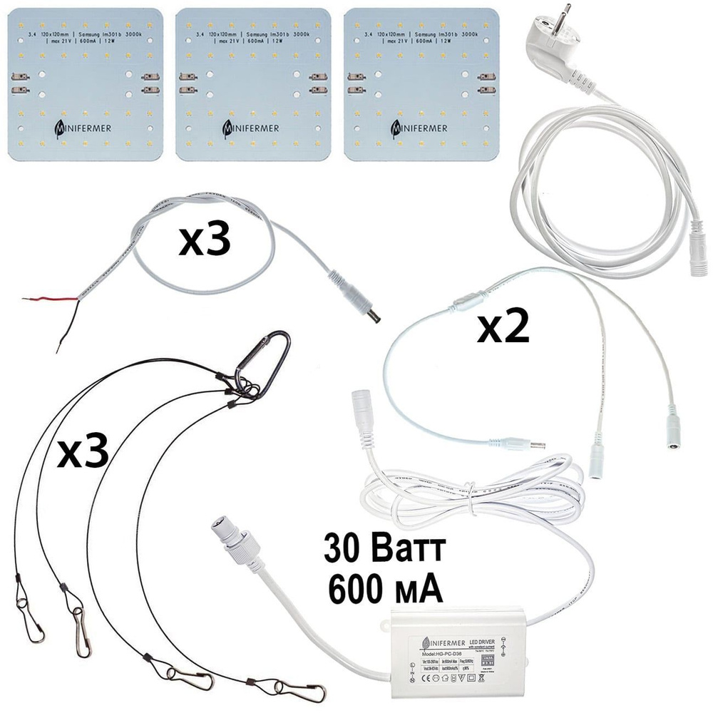 Фитосветильник Комплект Quantum board mini 36 Вт 3.81 Quantum board Mini MultiSpectrum Samsung 3000K #1