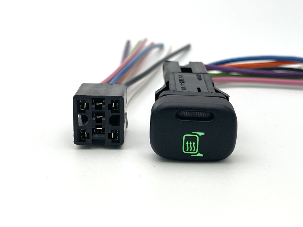 Кнопка обогрева наружных зеркал с зеленой подсветкой + разъем для BA3 ...