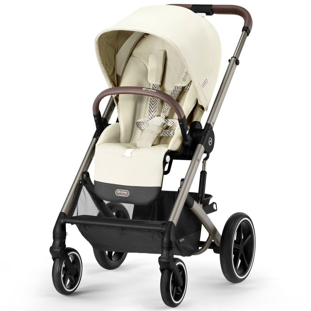 Прогулочная коляска Cybex Balios S Lux TPE с дождевиком, цвет Seashell Beige бежевый, с рождения до примерно #1