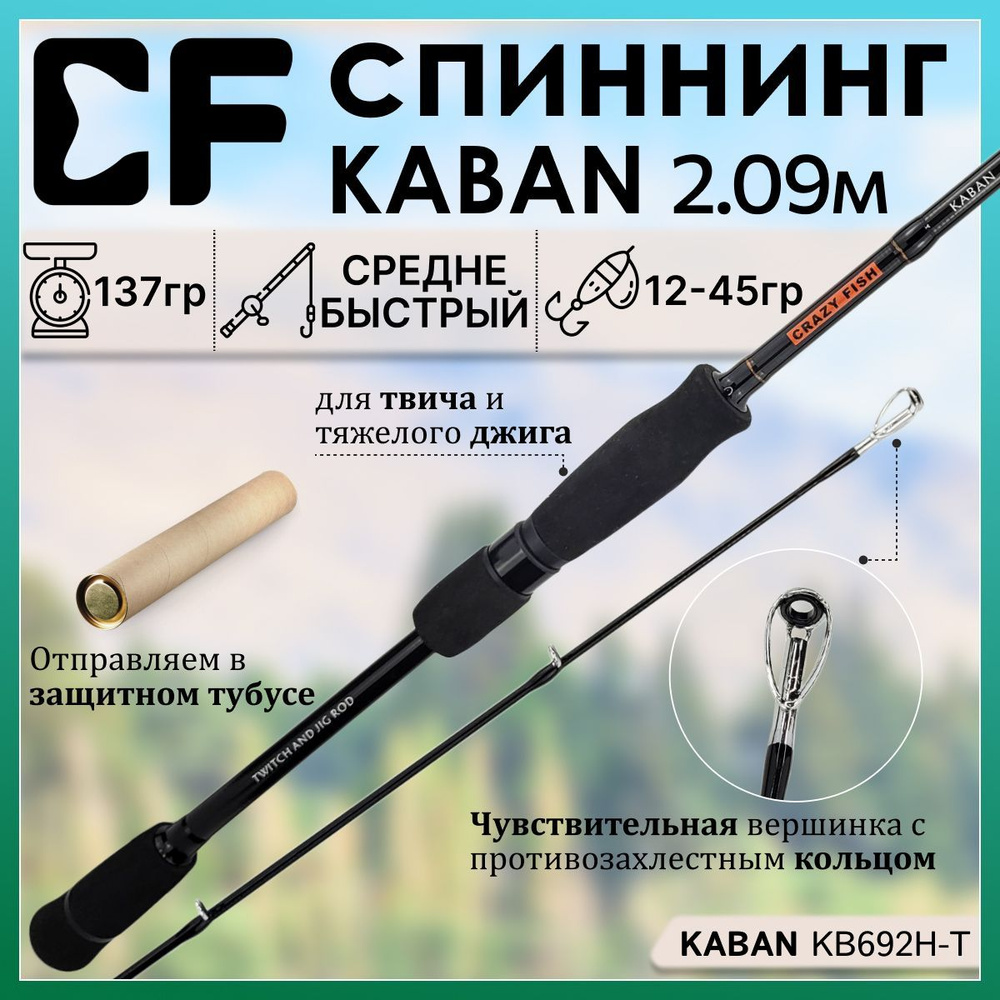 Спиннинг Crazy Fish KABAN 692H-T 2.09м 12-45гр #1