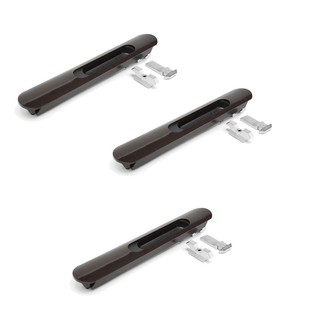Ручка-защёлка для раздвижных окон Provedal коричневая RAL 8017 (скрытый монтаж) - 3 штуки  #1