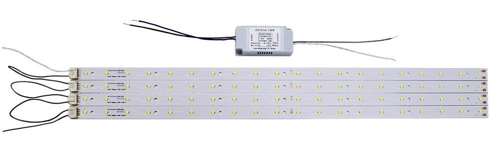 Комплект для ремонта светодиодного освещения 36 Вт 4 модуля и драйвер на магнитах  #1