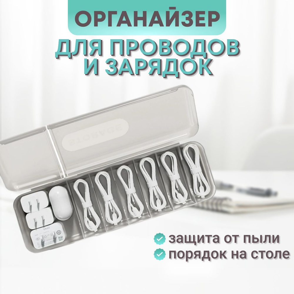 Коробка для проводов / ящик для кабелей / Органайзер для зарядок с ...