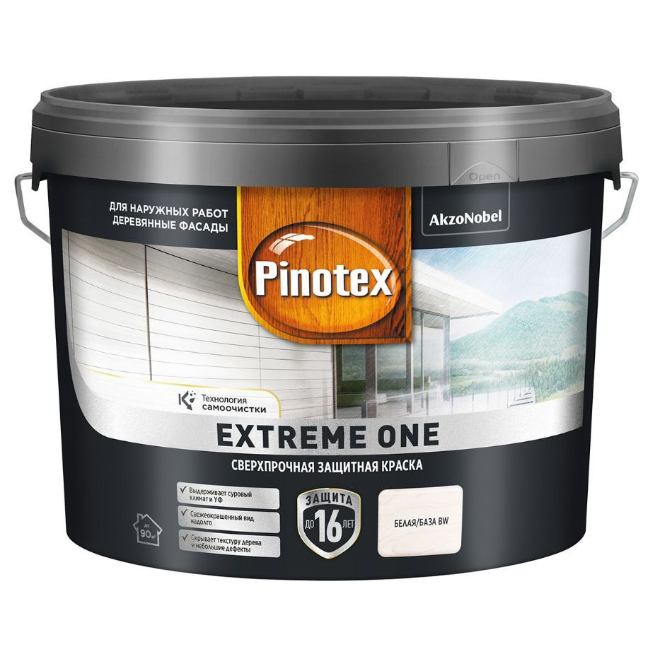Пропитка декоративная для защиты древесины Pinotex Extreme One база BW полуматовая 2,5 л  #1