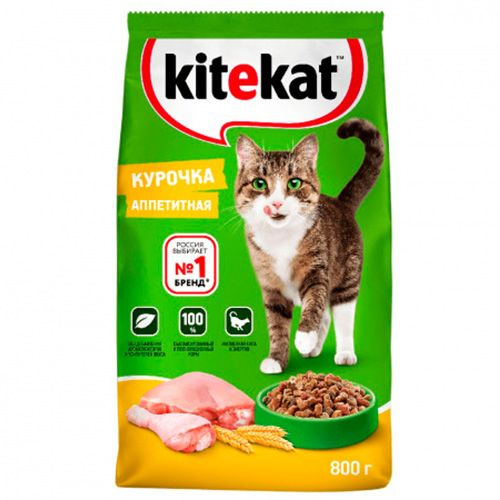 Kitekat / Китикет Сухой корм для кошек Аппетитная Курочка, 800 г  #1