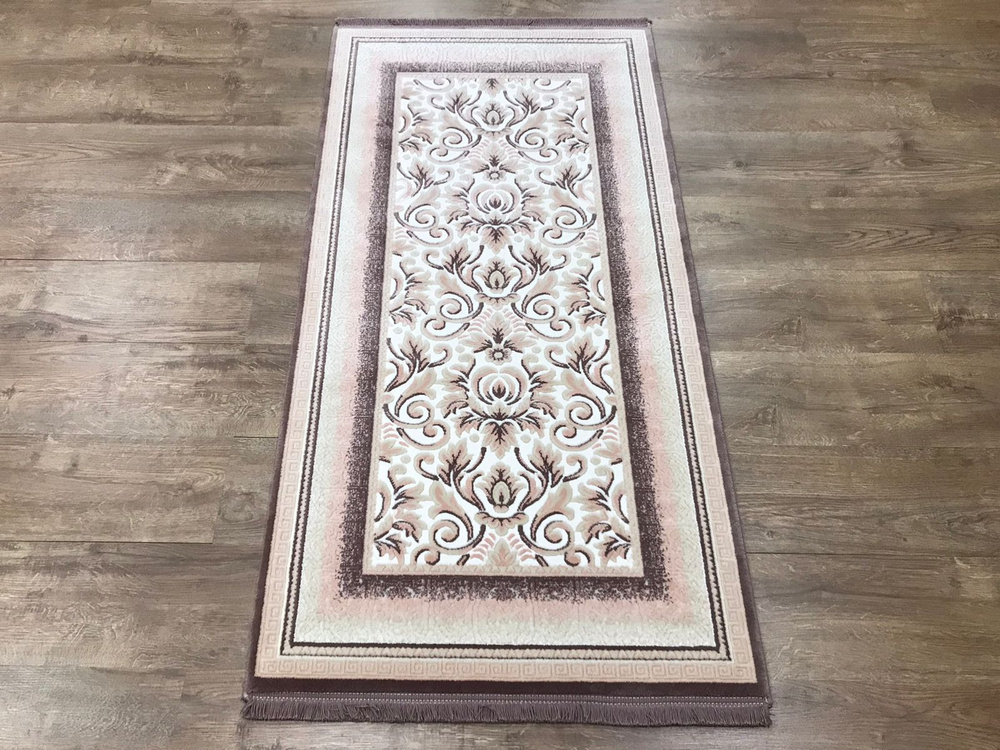 Ekocarpet Ковер Livana 2739A из акрила и хлопка, кремовый с бежевым и лиловым, с винтажным узором, на #1