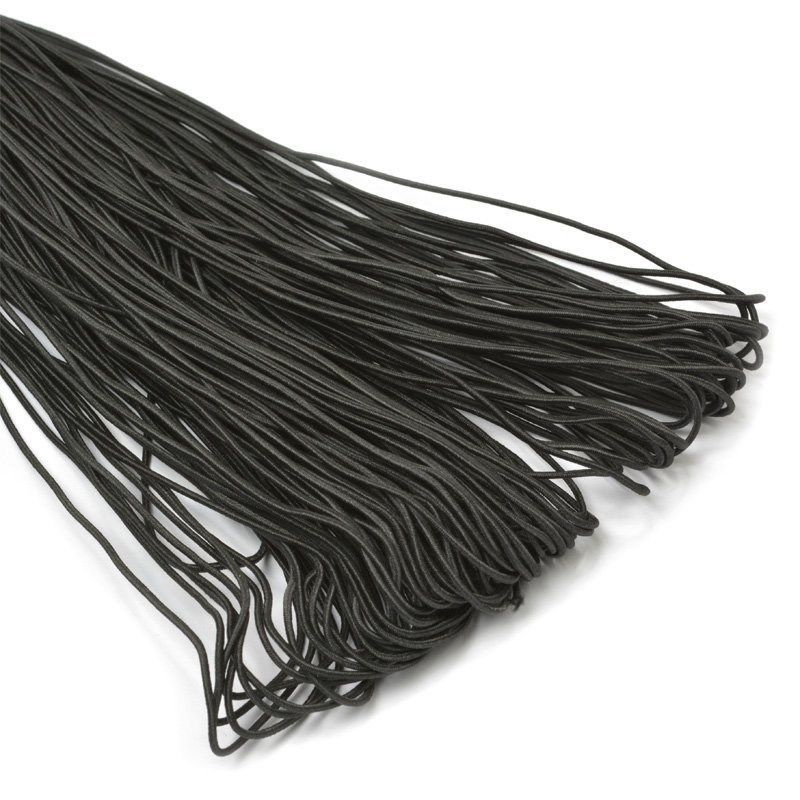 Резинка круглая шляпная эластичная цвет черный 2 мм длина 5 метров  #1
