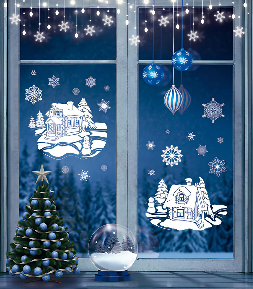 Как оформить окна в детском саду к Новому году