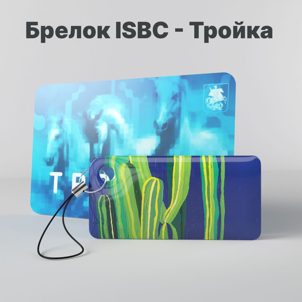 Брелок ISBC с функционалом карты "Тройка" "Городские джунгли; Кактус" арт. 121-45694  #1