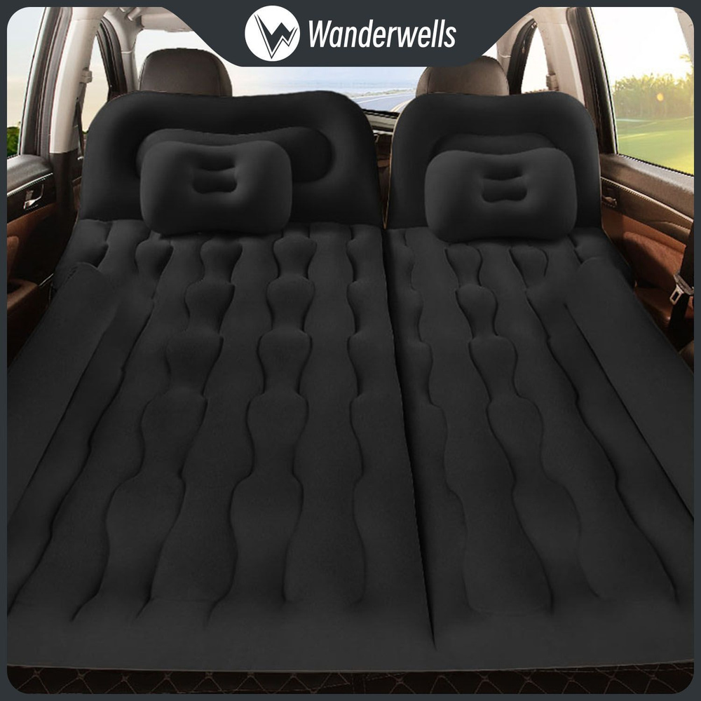 Надувной матрас в машину Wanderwells: универсальный в багажник и на задние сидение авто черное  #1
