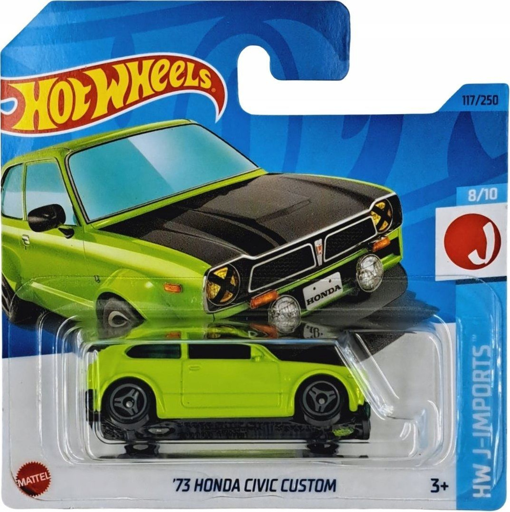 Игрушечная машинка Hot Wheels '73 Honda Civic Custom Green (базовая коллекция 2023 г, 117/250)  #1