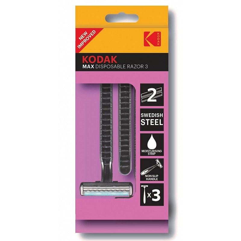 Kodak Станки для бритья, Disposable Razor Max 2, женские, одноразовые, 2 лезвия, 3 шт в уп  #1