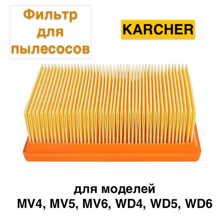 Складчатый фильтр для пылесосов Karcher MV4, MV5, MV6, WD4, WD5, WD6 (2.863-005.0)  #1