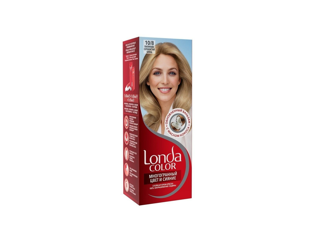Cтойкая крем-краска для волос Londa Color 10/8 Серебристый блондин  #1