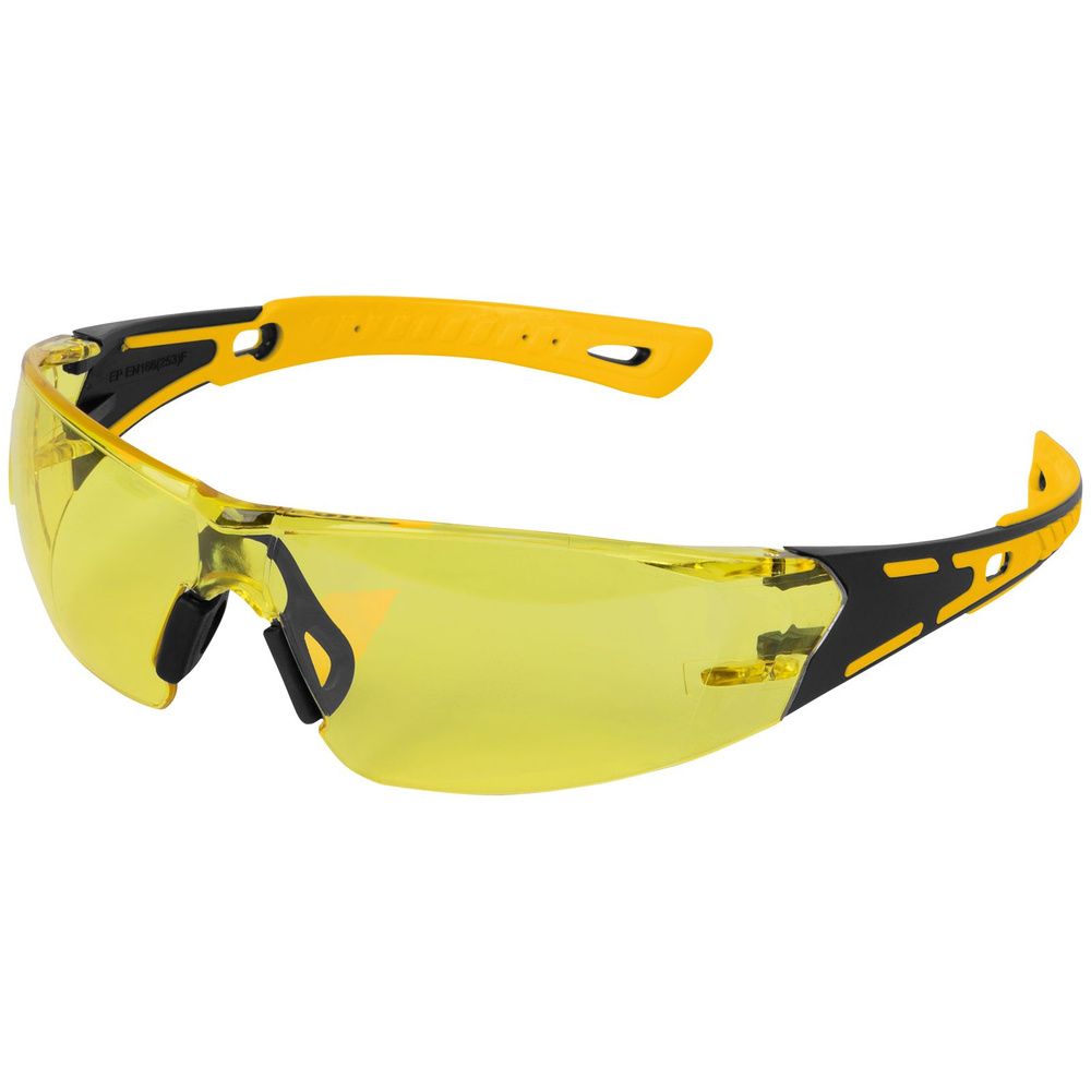Очки защитные открытые, поликарбонатные, желтая линза, 2х комп.дужки // Denzel 89192  #1