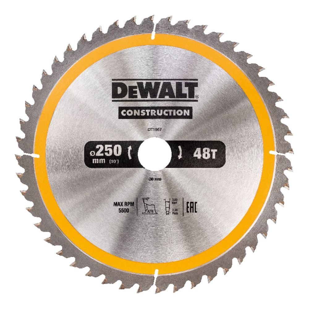 Пильный диск CONSTRUCT (250х30 мм; 48 ATB) DEWALT DT1957 #1