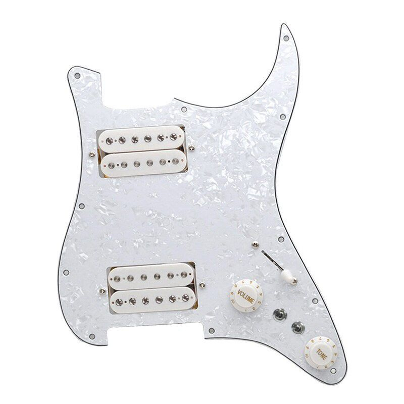 Alnico 5 Prewired Strat Pickguard Накладка с разделителем катушек HH Loaded Pickguard с набором звукоснимателей #1