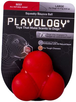 Playology хрустящий жевательный тройной мяч SQUEAK BOUNCE BALL с пищалкой и с ароматом говядины  #1