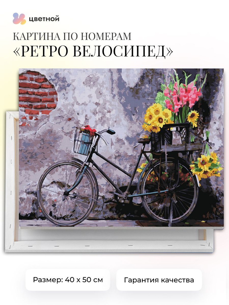 Картина по номерам 40х50 "Ретро велосипед" #1