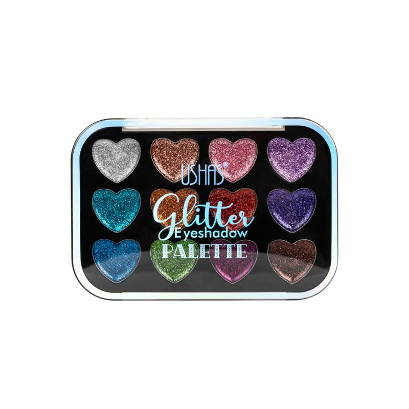 Глиттер для век 12 цветов Glitter Eyeshadow Palette, т.01, 9 г #1