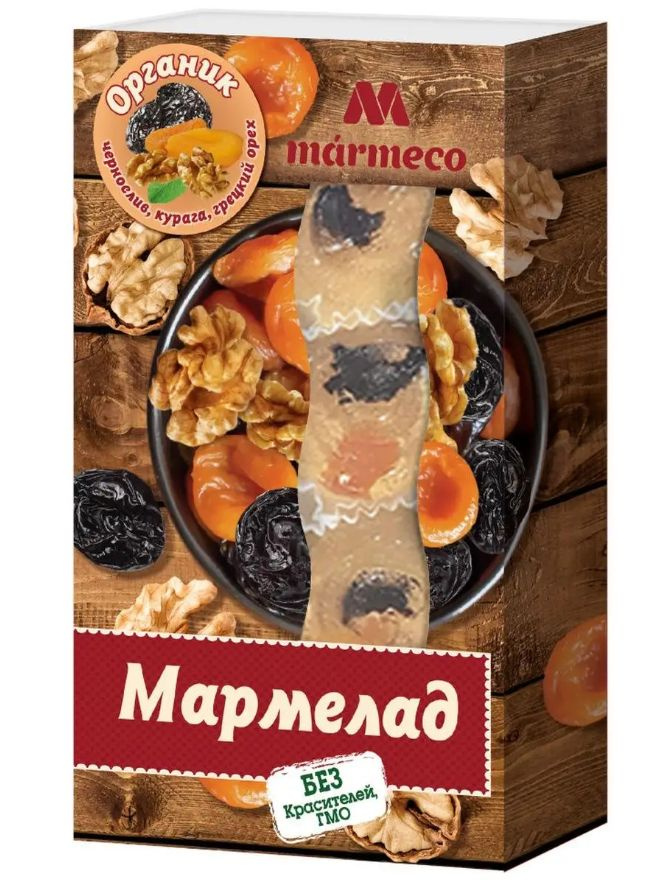 Marmeco/Мармелад медовый "Курага, Чернослив, грецкий орех" без сахара 180г 1 шт  #1