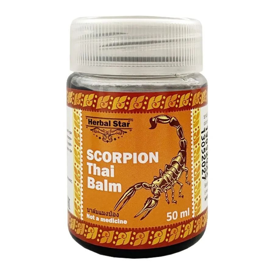 Herbal Star/ Тайский черный бальзам Скорпион для суставов и мышц, 50 мл  #1