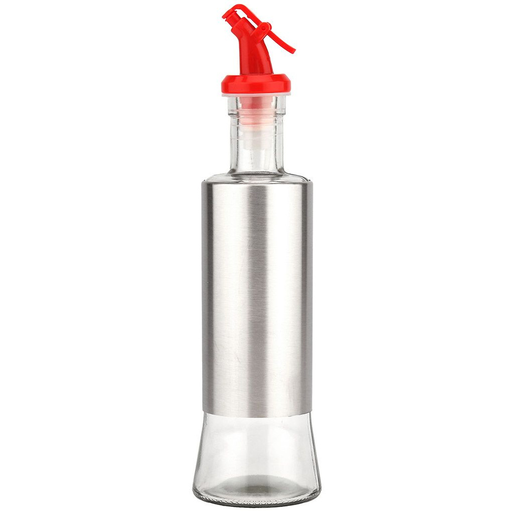 Бутылка для масла стеклянная В юбке Барселона 320мл д6,5см h21см д/горла 2см пластмассовый дозатор оплетка #1