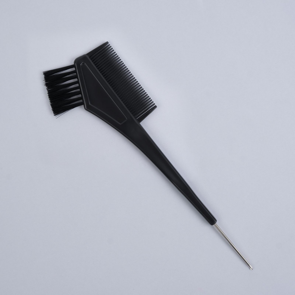 Расчёска для окрашивания, с крючком, 21,5 х 6,2 см, цвет чёрный  #1