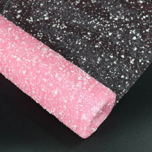 Сетка-снег для упаковки 50см х 4,5м пластик в рулоне розовая (1шт)  #1