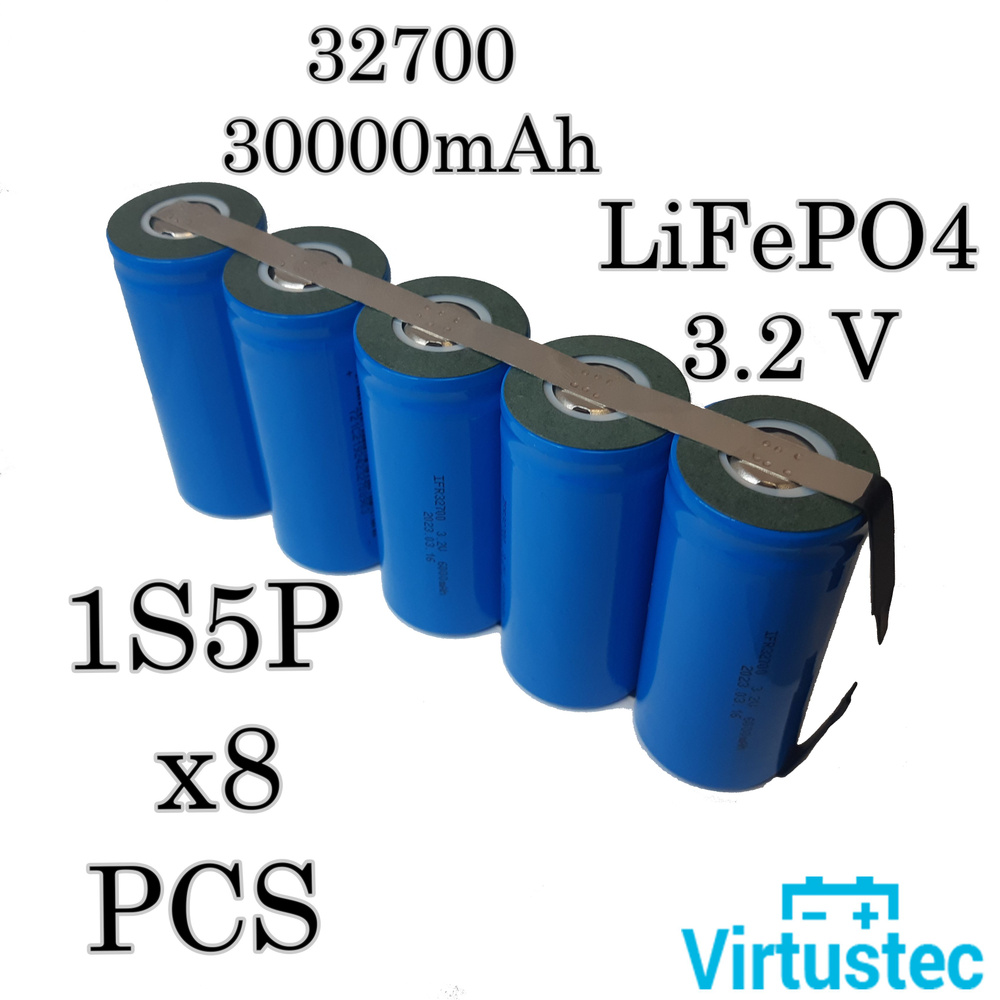 Аккумуляторная сборка 1s5p, 32700, 3,2 Вольта, 8шт. - купить с ...