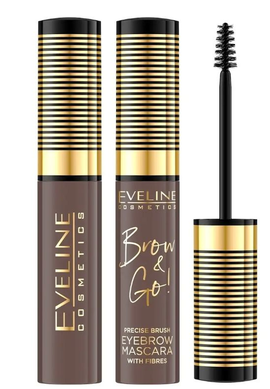 Eveline Cosmetics Стойкая тушь для бровей BROW & GO с микрофиброй: 04 ASH BROWN, 6 мл  #1