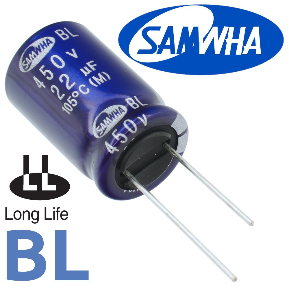 22мкФ 450В / BL / 16х25 / 105 С / конденсатор электролитический (3шт ...