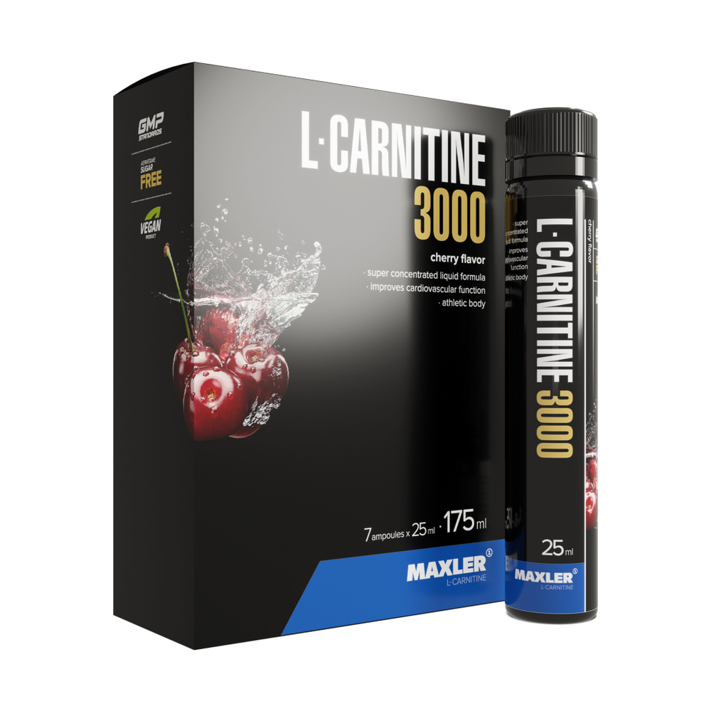 Л-Карнитин жидкий Maxler L-Carnitine 3000мг (7х25)мл Вишня #1