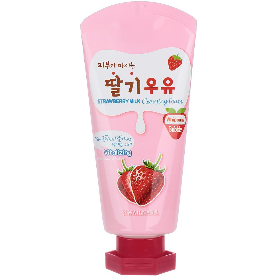 Welcos Пенка для лица с экстрактом клубники Kwailnara Strawberry Milk Cleansing Foam, 120 мл  #1