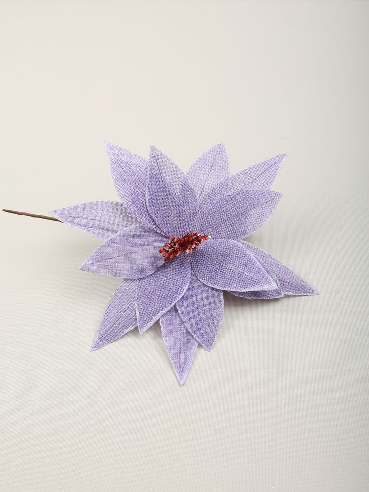 Цветок искусственный декоративный новогодний, d 32 см, цвет сиреневый  #1