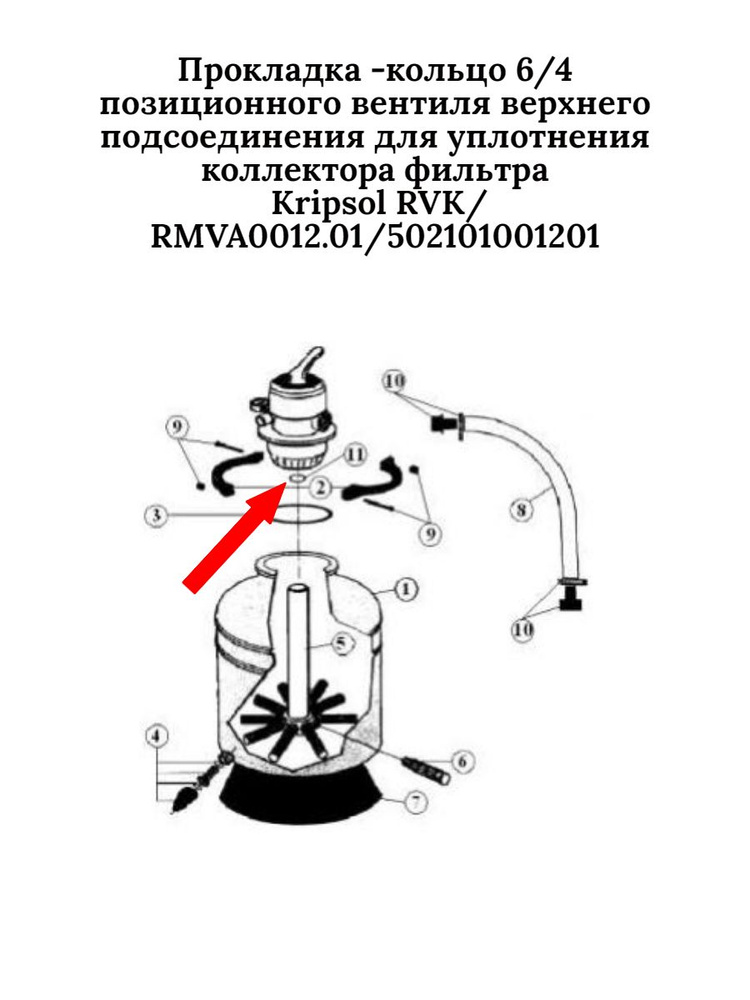 Прокладка кольцо 6/4 позиционного вентиля для фильтра Kripsol RVK / RMVA0012.01/502101001201  #1