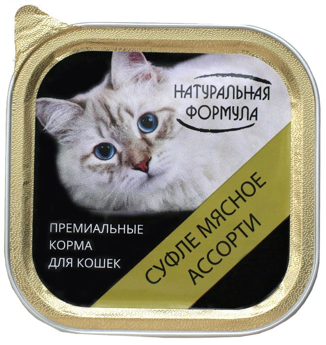 Корм Натуральная формула (суфле) для кошек, мясное ассорти, 100 г x 15 шт  #1